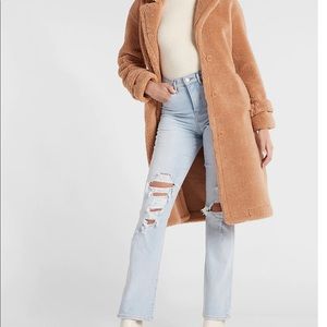 Faux Shearling Button Front Coat XS